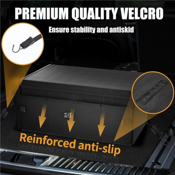 Car Trunk Organizer - 65L Collapsible Trunk Organizer with Lid, Sturdy Storage - Picture 4 of 7